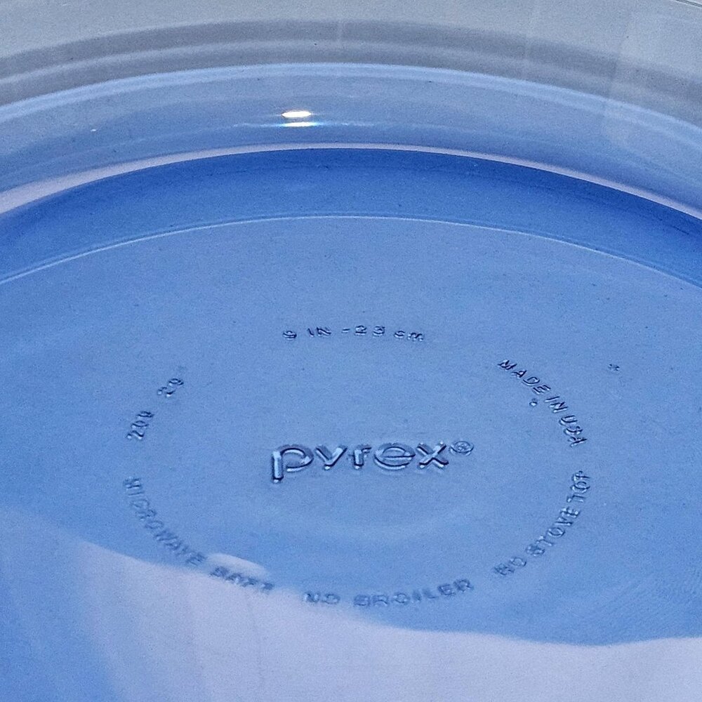 Pyrex Cobalt Blue Pie Plate 9" glass dish vtg corning kitchen bakeware 3/4qt - Picture 4 of 8